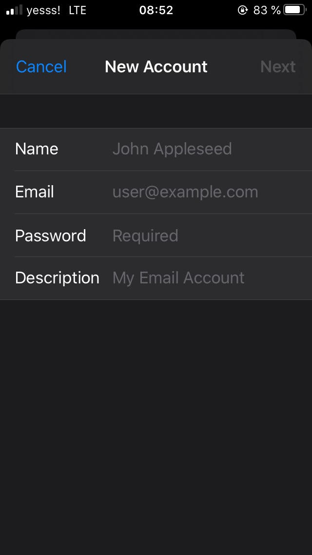iPhone setup email iOS