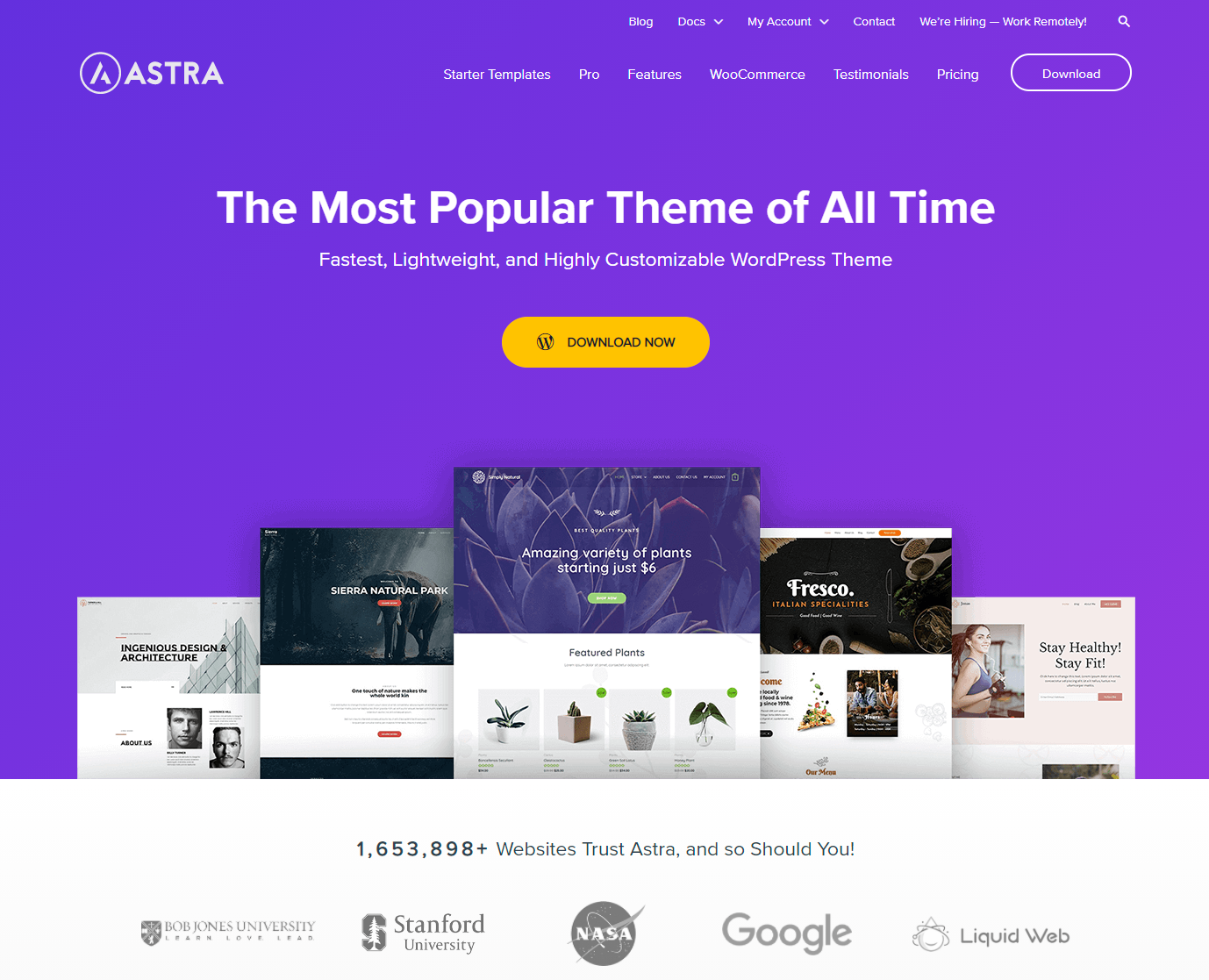 WordPress theme free templates Astra