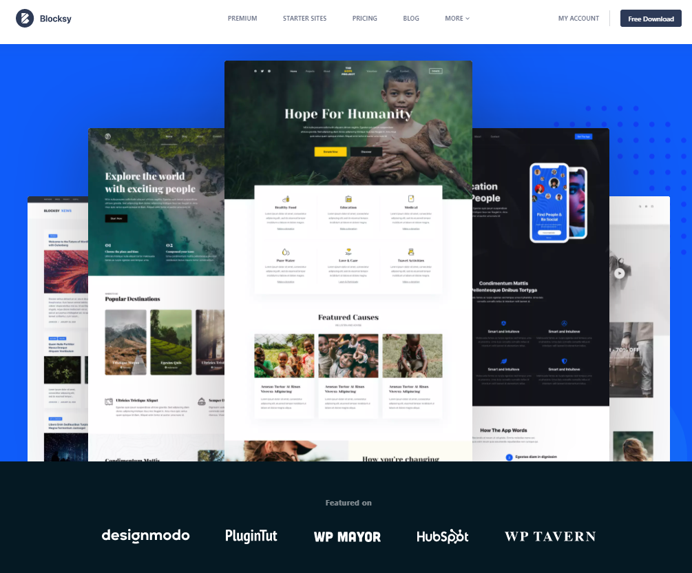 WordPress theme free templates Blocksy