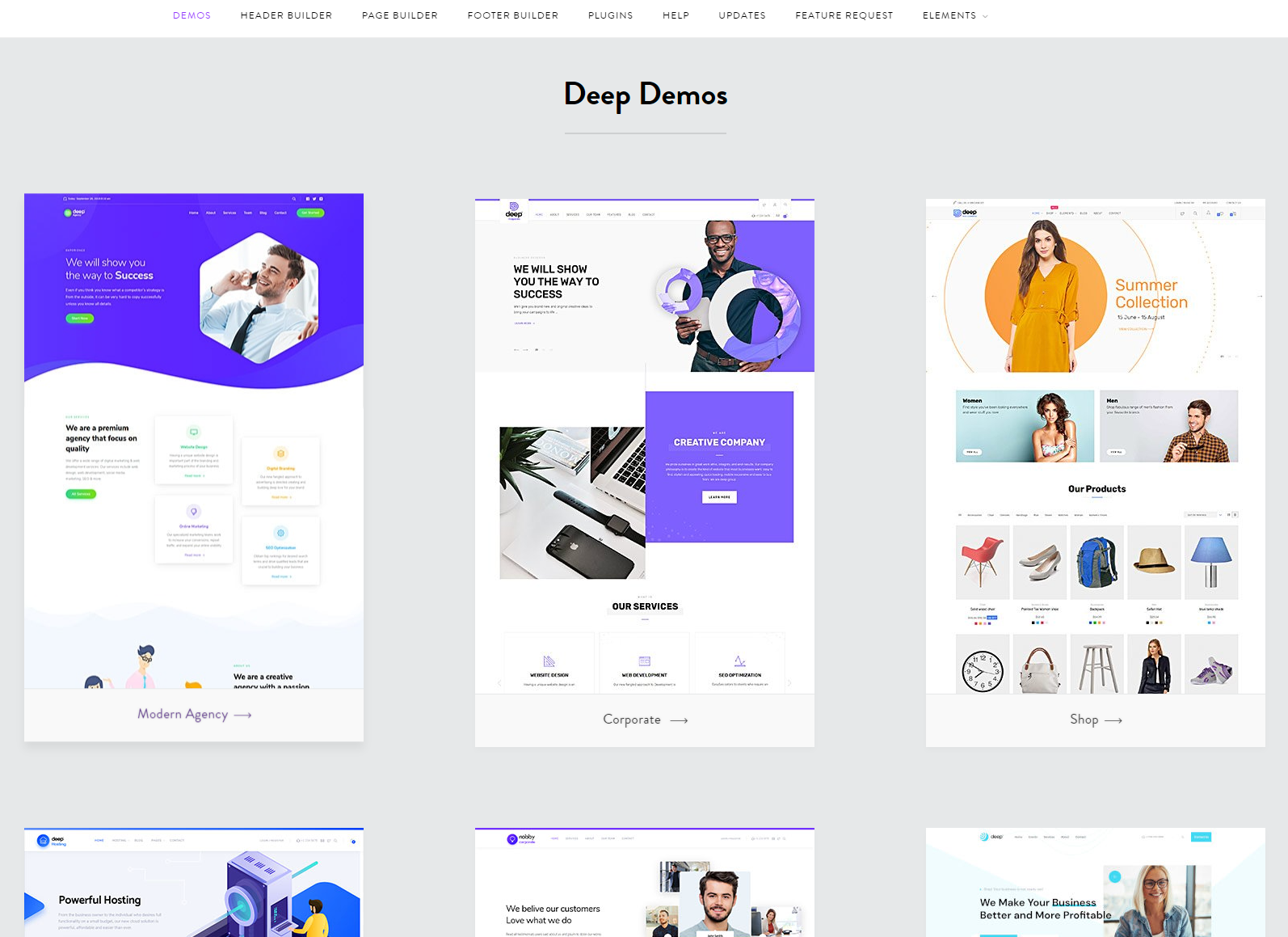 WordPress theme templates Deep